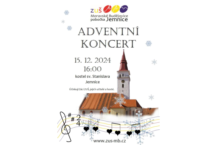 Adventní koncert ZUŠ JEMNICE