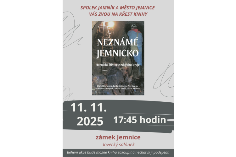 Křest knihy - NEZNÁMÉ JEMNICKO