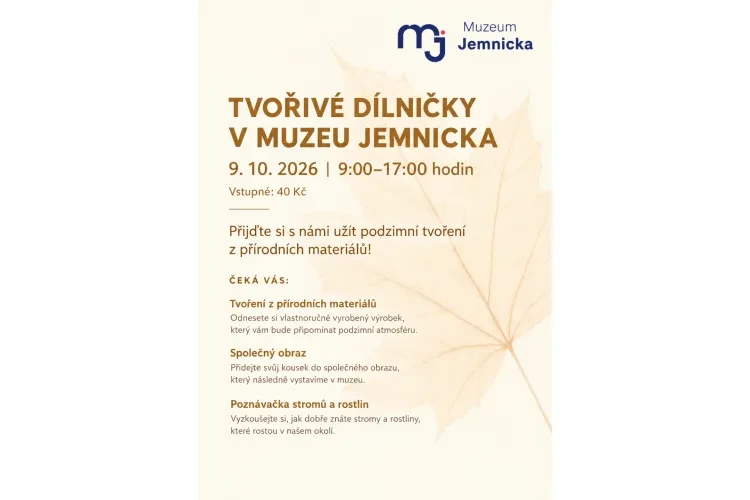 Tvořivé dílničky v Muzeu Jemnicka